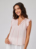 LINEN RUFFLE SLEEVE TOP