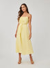 LINEN SHIRRED MAXI DRESS