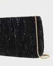 BRIT BLACK SEQUIN FLAT CLUTCH