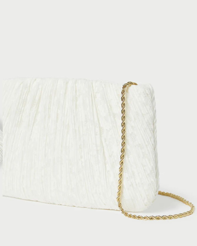 BRIT WHITE LACE FLAT CLUTCH