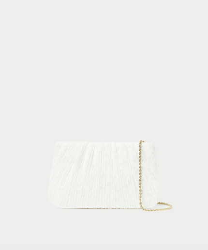 BRIT WHITE LACE FLAT CLUTCH