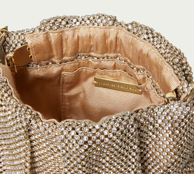 EMBER GATHERED DIAMANTE CLUTCH