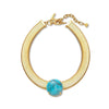 TURQUOISE STONE SET SNAKE CHAIN NECKLACE