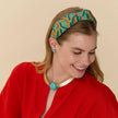 TURQUOISE STONE SET SNAKE CHAIN NECKLACE