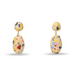 CREAM TERRAZZO BAROQUE DOUBLE DROP EARRINGA