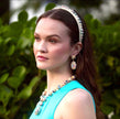 CREAM TERRAZZO BAROQUE DOUBLE DROP EARRINGA