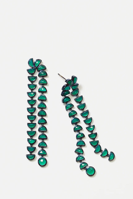 MARABOU EARRINGS GREEN ONYX