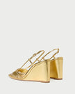 MARREN GOLD LEATHER WEDGE