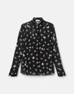 DITSY FLORAL PRINT SILK GEORGETTE EMBELLISHED BLOUSE