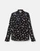 DITSY FLORAL PRINT SILK GEORGETTE EMBELLISHED BLOUSE
