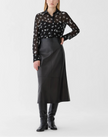 DITSY FLORAL PRINT SILK GEORGETTE EMBELLISHED BLOUSE