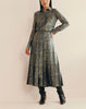 TEXTILE PRINT TEXTURED SILK BUTTON BLOUSE