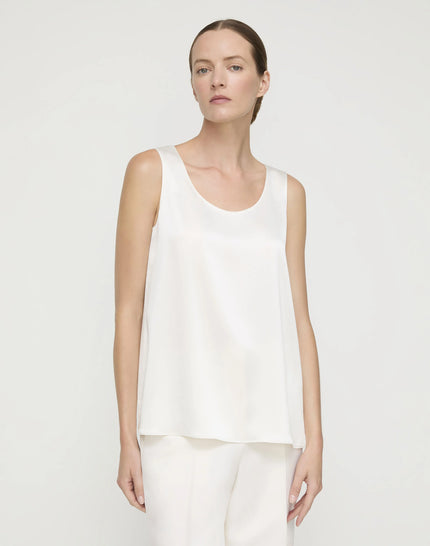 NOIR SATIN SLEEVELESS BLOUSE