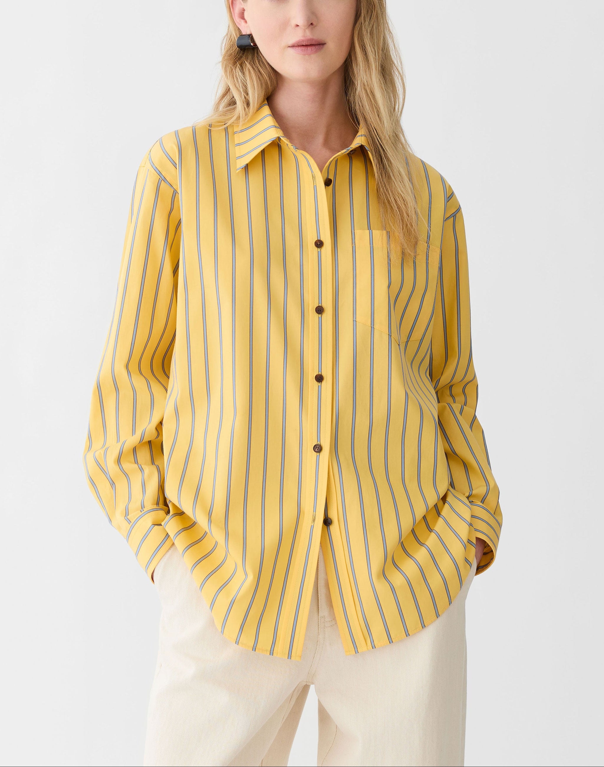 STRIPED COTTON OVERSIZED SHIRT