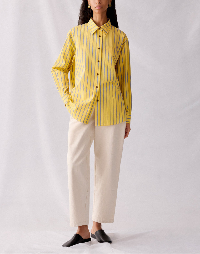 STRIPED COTTON OVERSIZED SHIRT