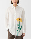 SINGLE STEM PRINT COTTON POPLIN OVERSIZED SHIRT