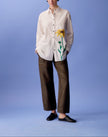 SINGLE STEM PRINT COTTON POPLIN OVERSIZED SHIRT