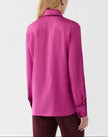 SILK CHARMEUSE FRENCH CUFF BLOUSE IN MULBERRY