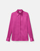 SILK CHARMEUSE FRENCH CUFF BLOUSE IN MULBERRY