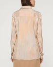 STRIPED SILK FRENCH CUFF BLOUSE