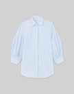 PINSTRIPE COTTON BALLOON SLEEVE SHIRT