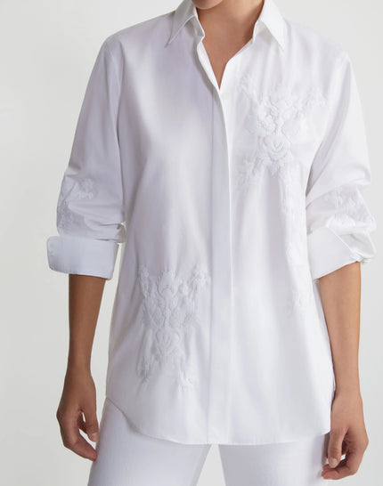 BAROQUE EMBROIDERED ORGANIC COTTON POPLIN SHIRT