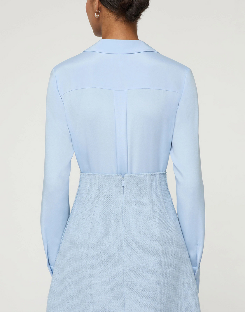 ORGANIC SILK STRETCH GEORGETTE COLLARED BLOUSE