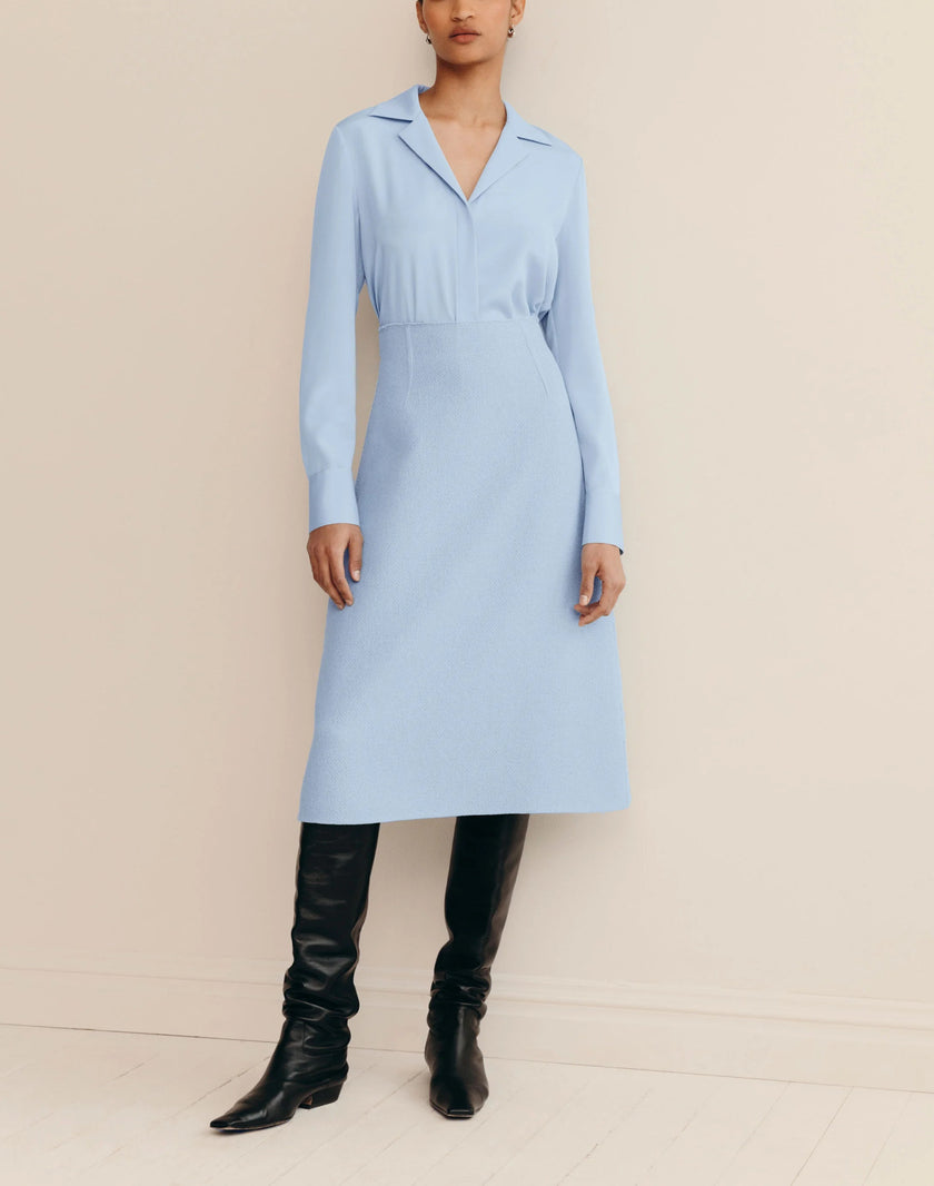 ORGANIC SILK STRETCH GEORGETTE COLLARED BLOUSE