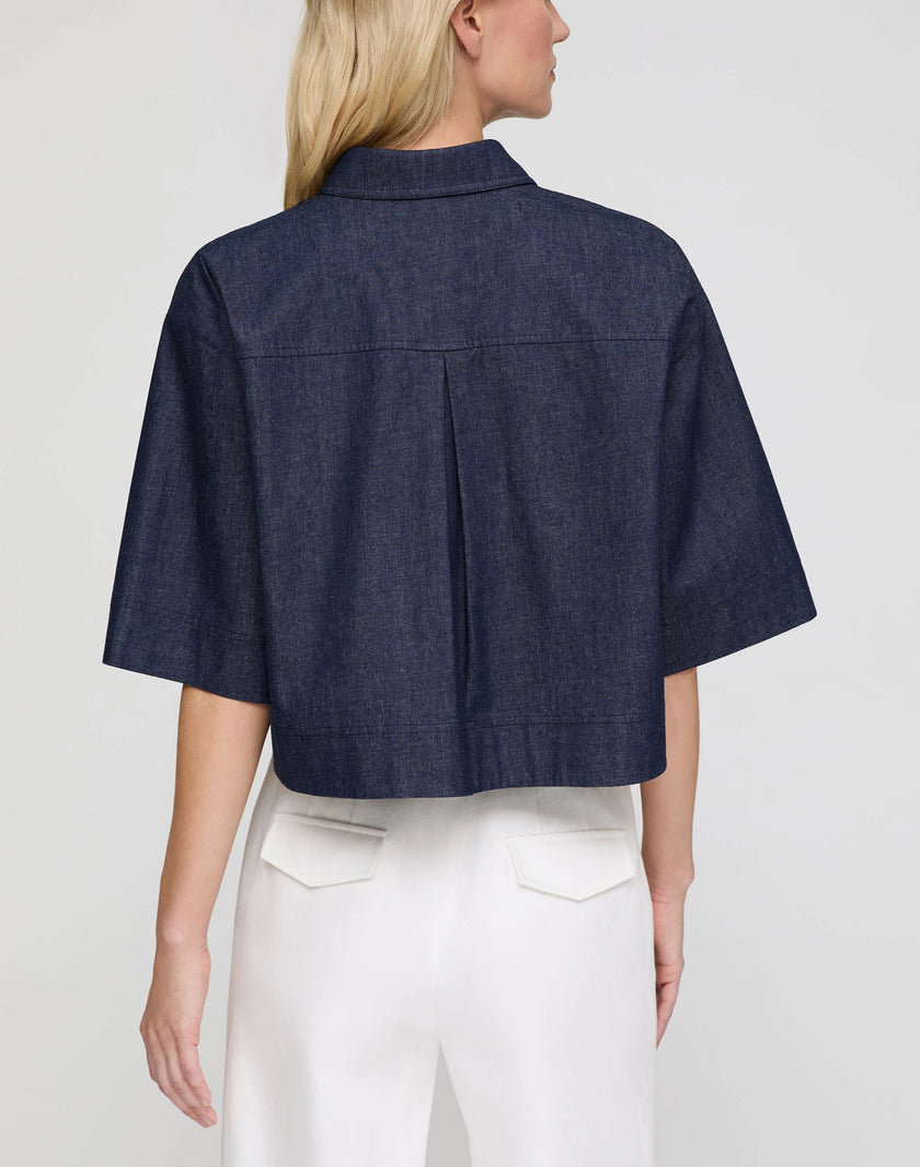 LIGHTWEIGHT DENIM CROPPED SHIRT