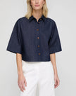 LIGHTWEIGHT DENIM CROPPED SHIRT