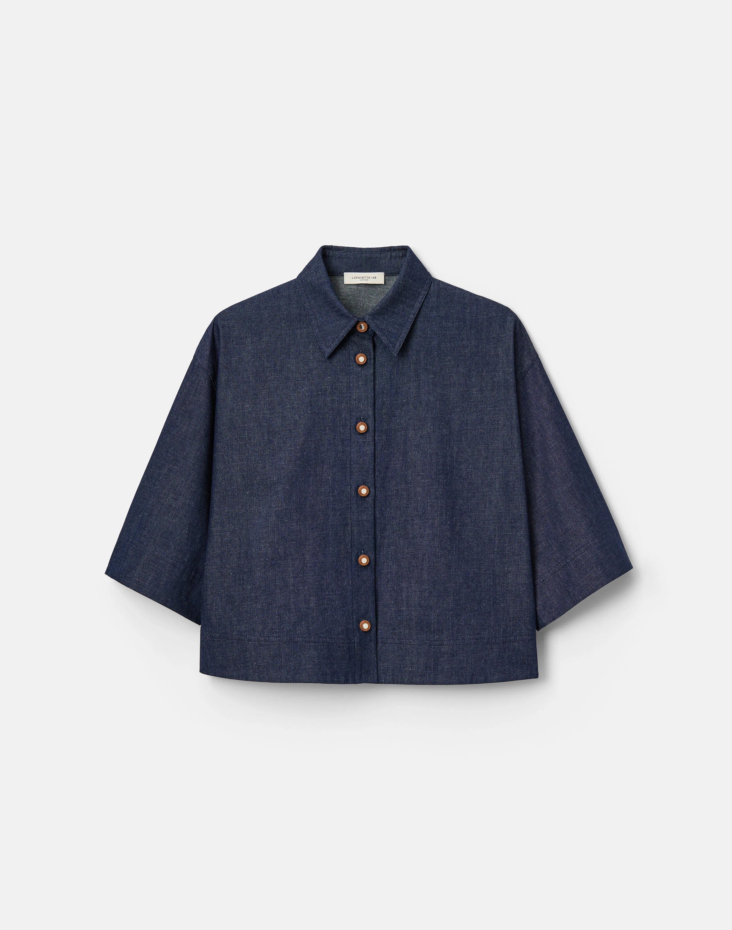 LIGHTWEIGHT DENIM CROPPED SHIRT