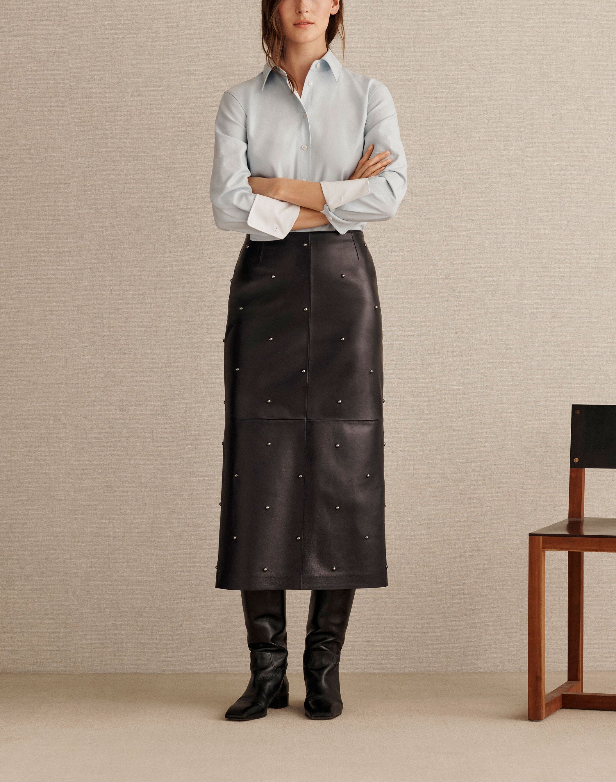 COTTON OXFORD FITTED SHIRT