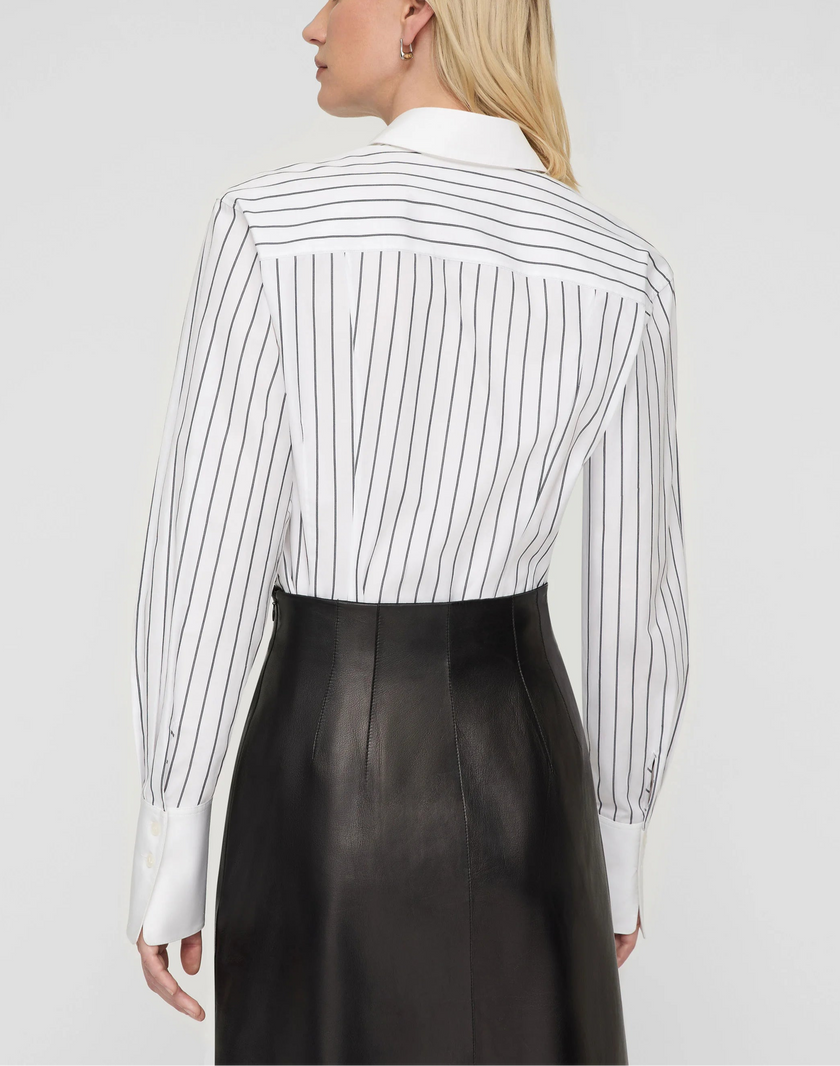 STRIPED COTTON POPLIN FITTED SHIRT