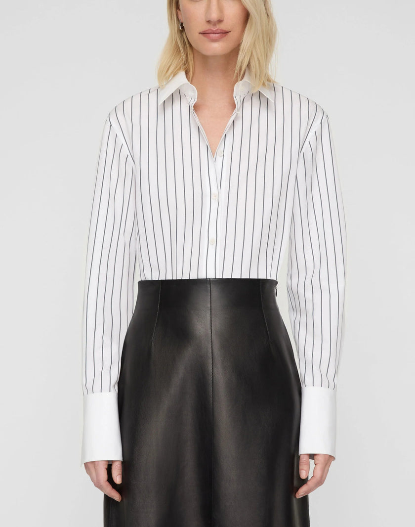 STRIPED COTTON POPLIN FITTED SHIRT