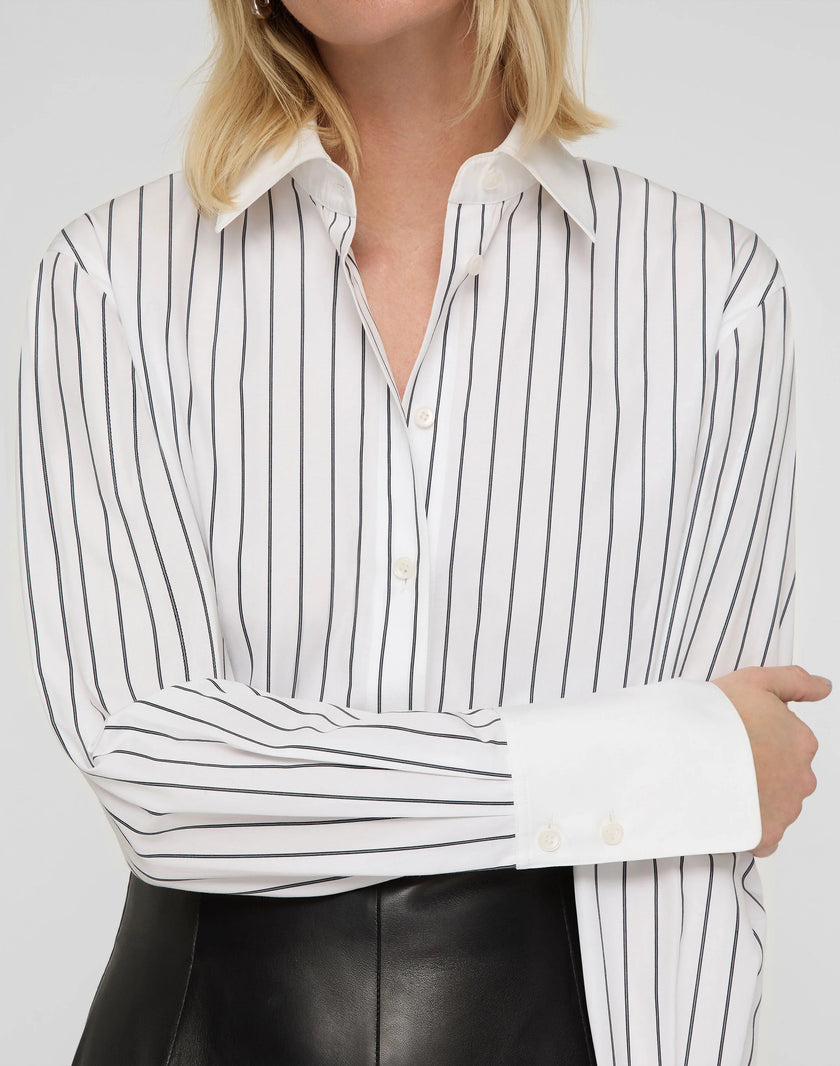 STRIPED COTTON POPLIN FITTED SHIRT