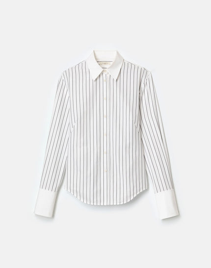 STRIPED COTTON POPLIN FITTED SHIRT