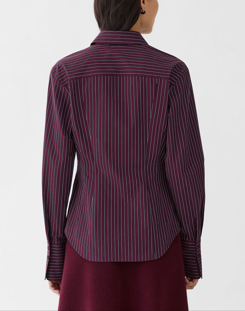 PINSTRIPE COTTON FITTED SHIRT