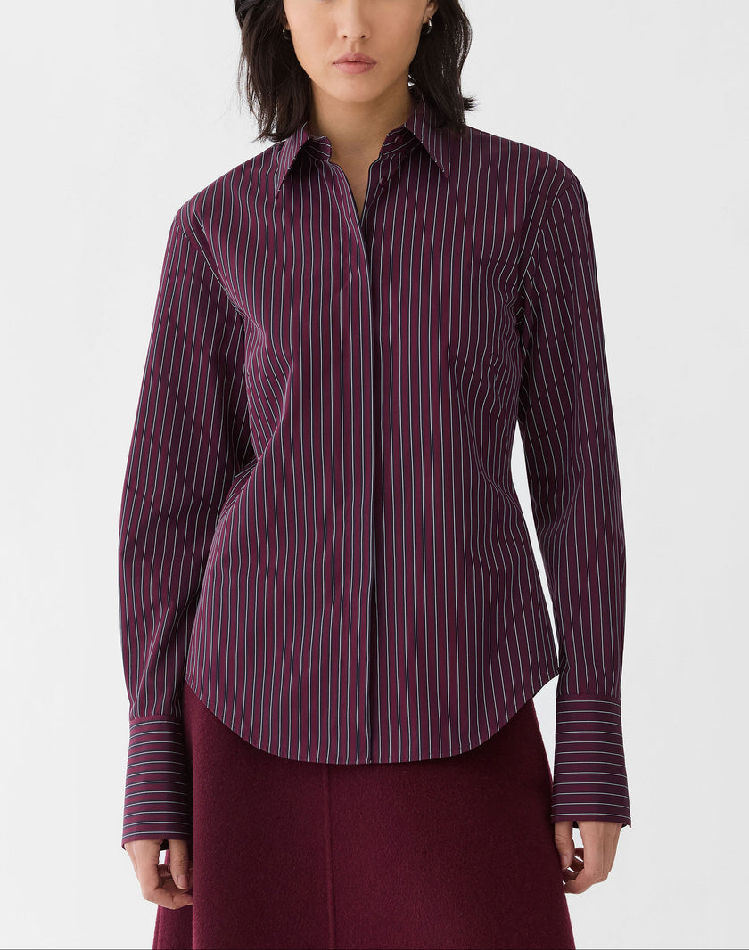 PINSTRIPE COTTON FITTED SHIRT