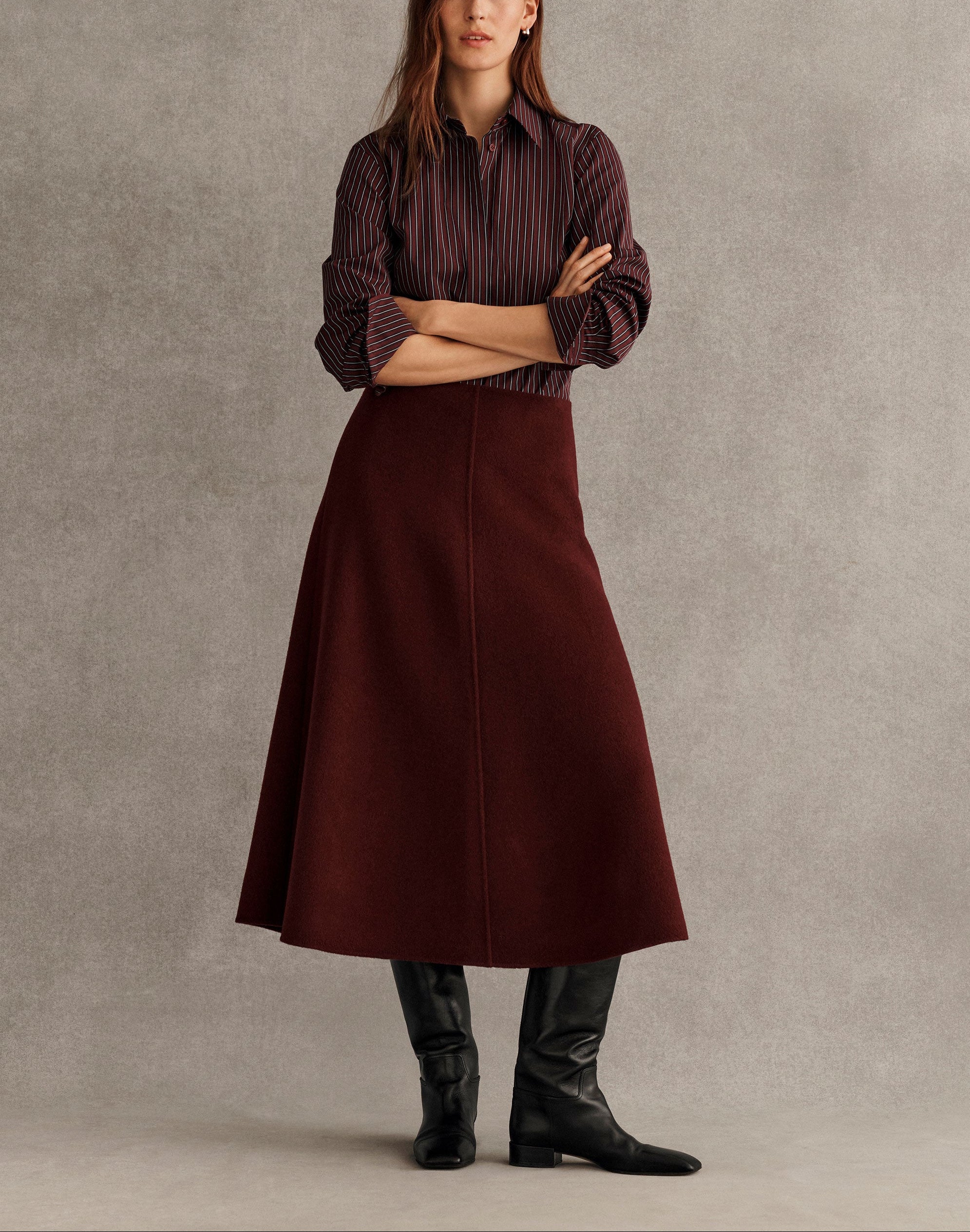 PINSTRIPE COTTON FITTED SHIRT