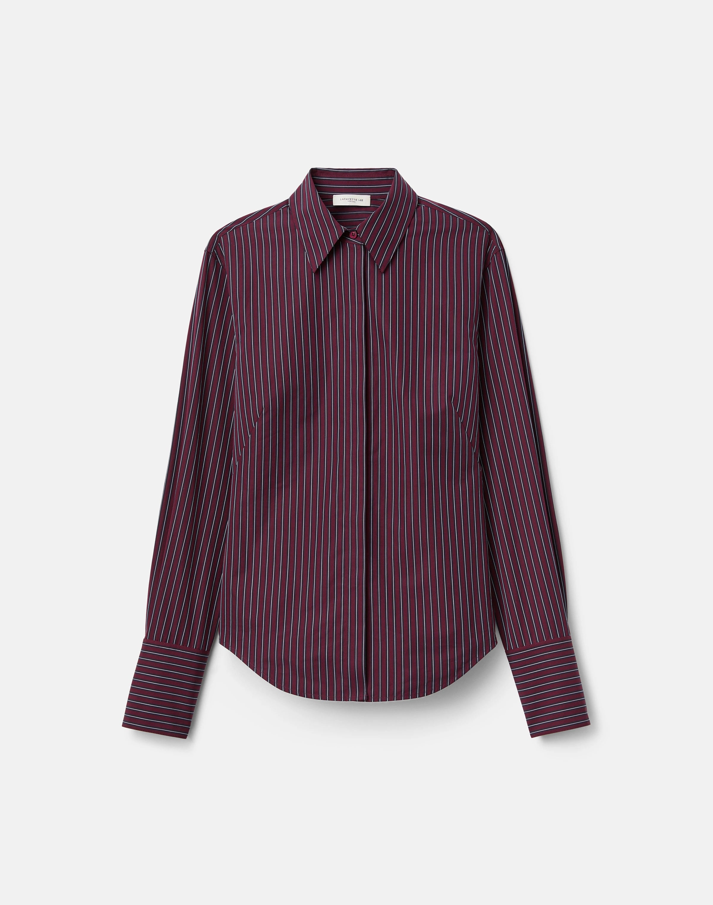 PINSTRIPE COTTON FITTED SHIRT