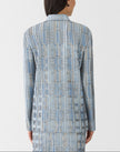 GLEN PLAID TWILL PLISSE BLOUSE