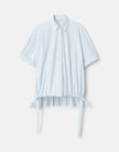 TRAVEL COTTON GATHERED TIE OVERSIZED SHIRT