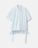 TRAVEL COTTON GATHERED TIE OVERSIZED SHIRT