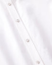 ORGANIC COTTON POPLIN CRYSTAL BUTTON RUFFLE SHIRT