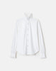 ORGANIC COTTON POPLIN CRYSTAL BUTTON RUFFLE SHIRT