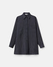 PINSTRIPE SILK CONVERTIBLE WRAP BLOUSE