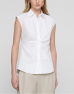 ORGANIC COTTON POPLIN PLEATED WAIST SHIRT