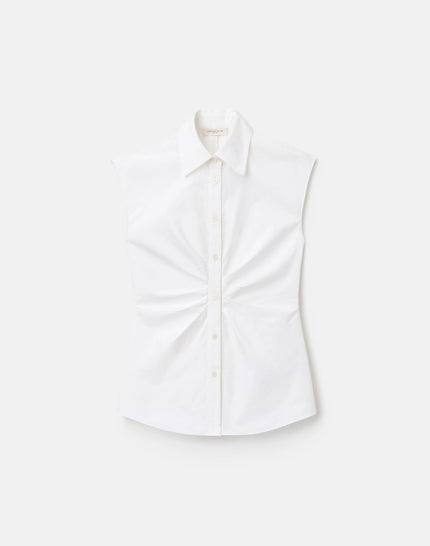 ORGANIC COTTON POPLIN PLEATED WAIST SHIRT