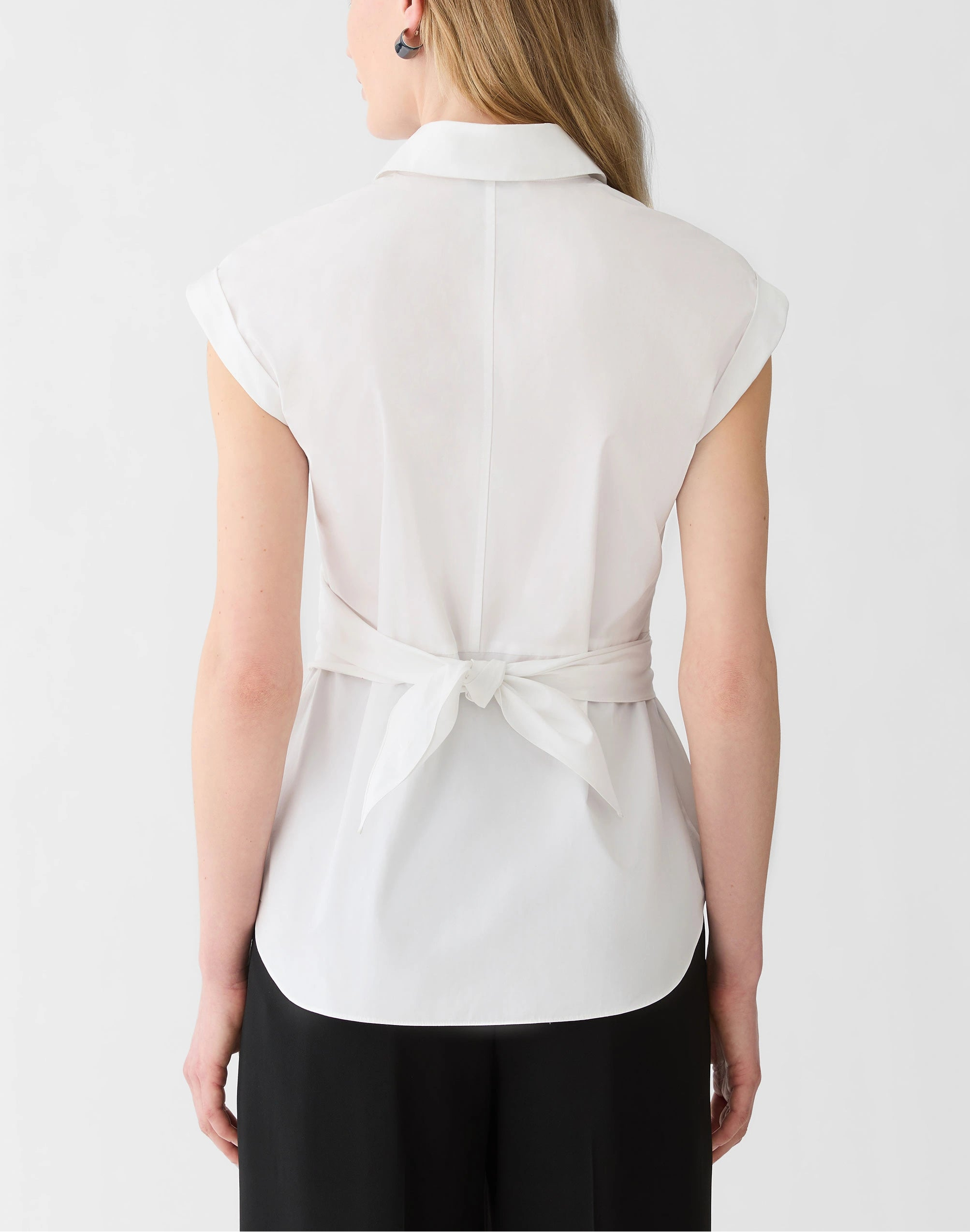 ORGANIC COTTON POPLIN WRAP SHIRT