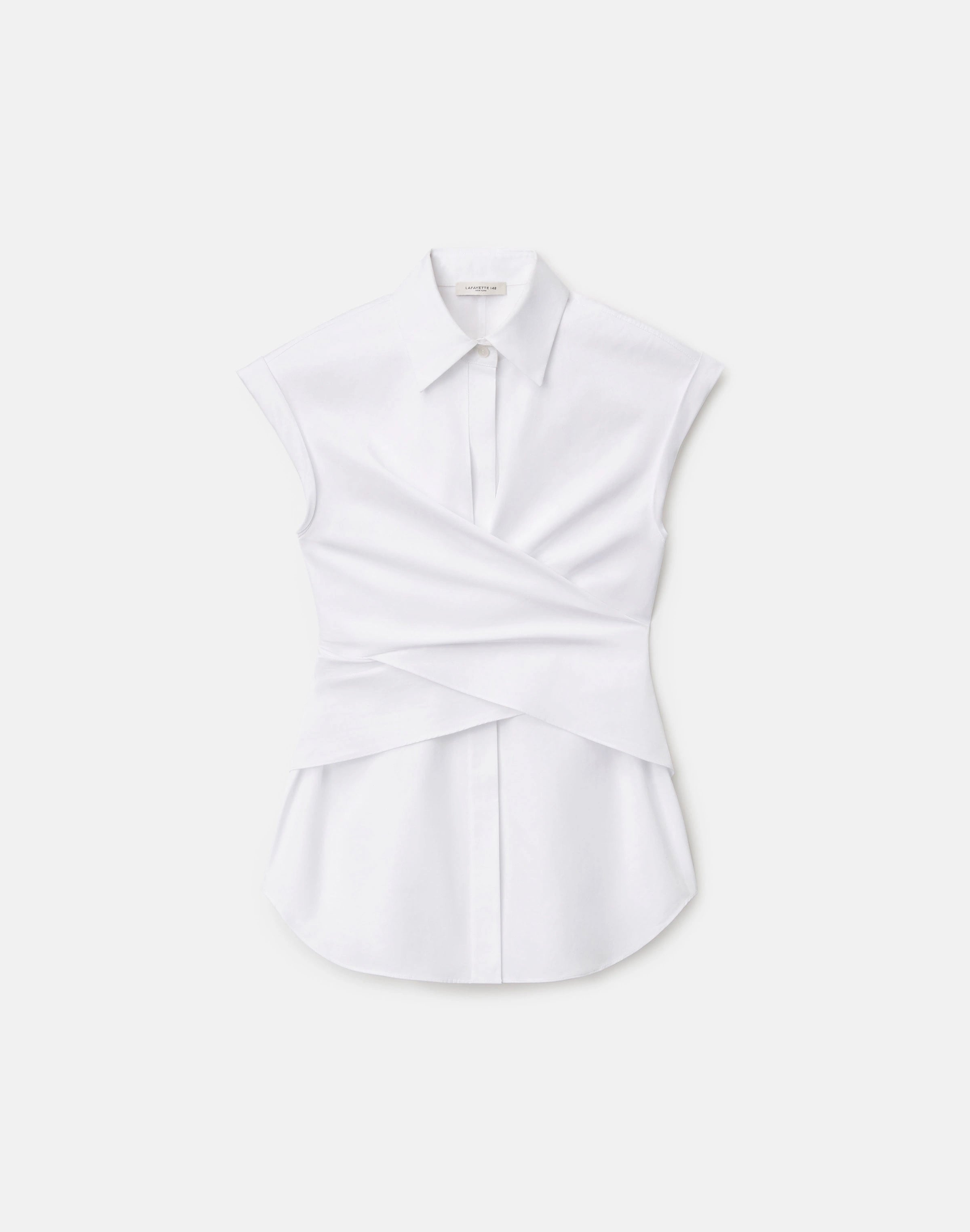 ORGANIC COTTON POPLIN WRAP SHIRT